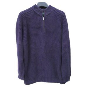 Deep Purple Ralph Lauren Shaker Knit Sweater Zip